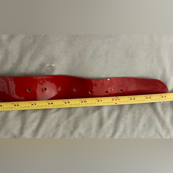 Vintage 1970s GUCCI RED PATENT Leather GG Buckle Wide Belt AS-IS 27-33” waist - Picture 11 of 14